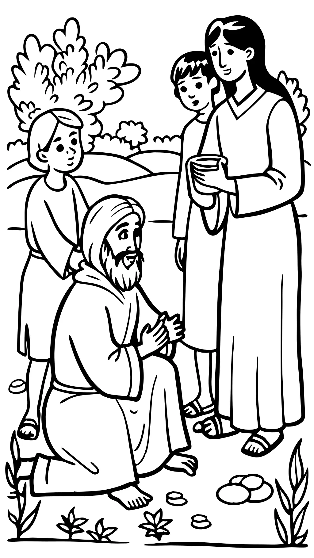 jesus heals coloring page